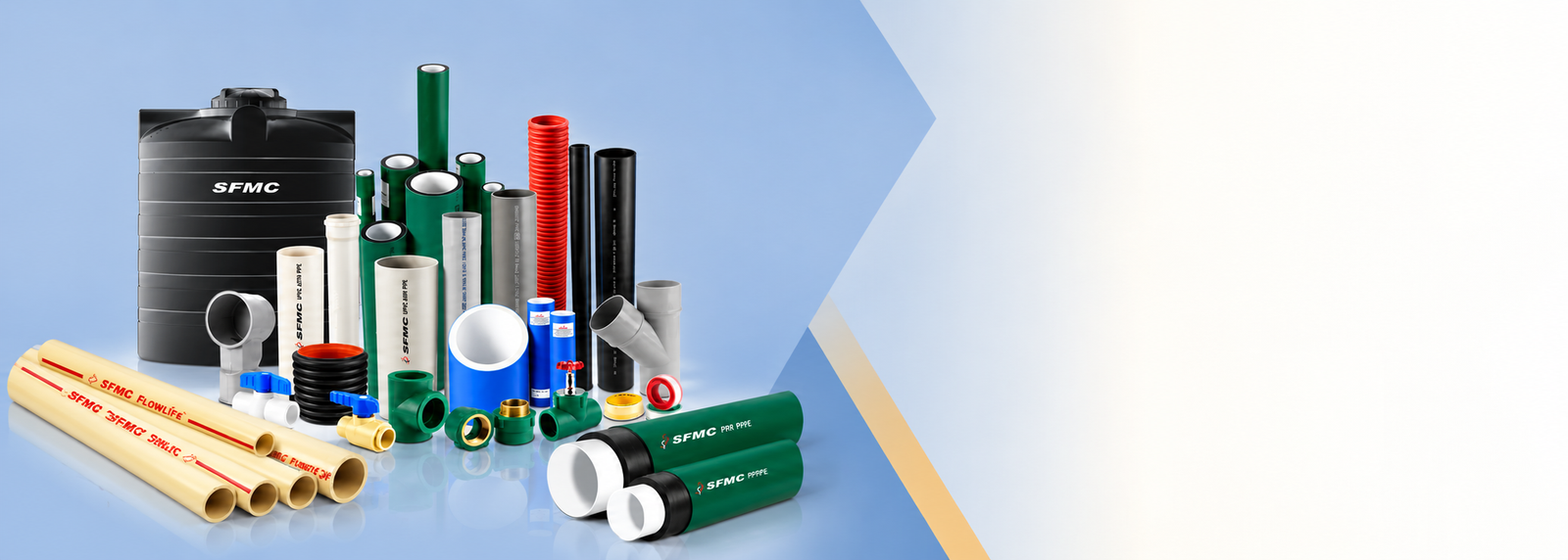 SFMC pipes, fittings, water tank and water solution products